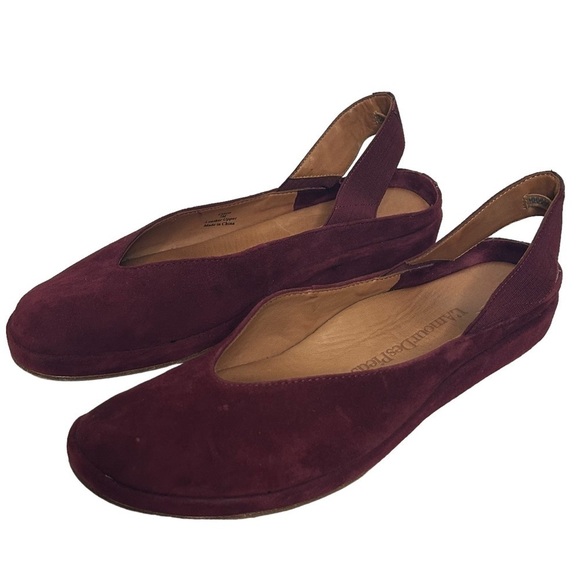 L’AmourDesPieds Cypris Maroon Suede Ballet Flats - Picture 2 of 16